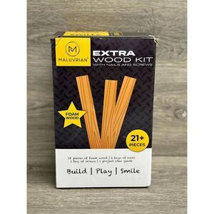 Maluvrian Kids' Extra Foam Wood Craft Kit - Tool Set with 18 Pieces